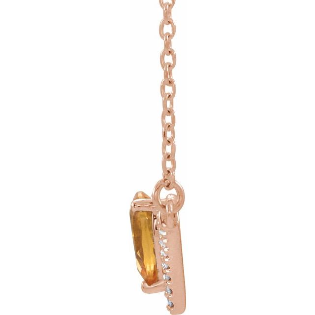 Pear Natural Citrine & .06 CTW Natural Diamond Necklace