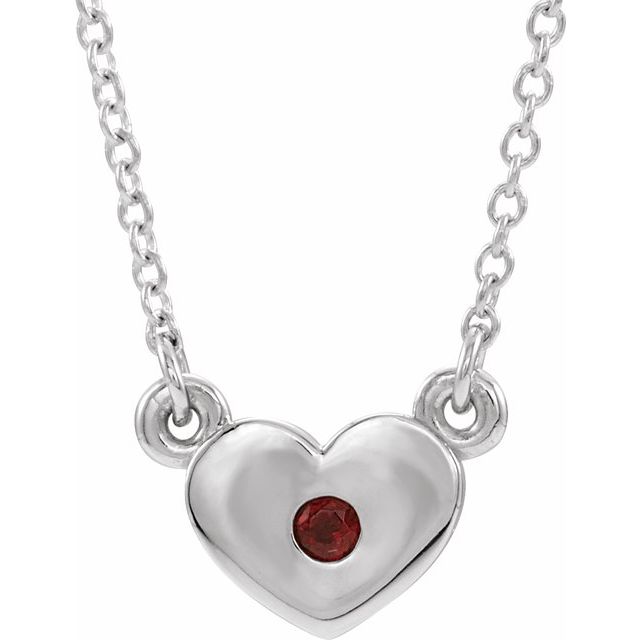 Natural Mozambique Garnet Heart Necklace
