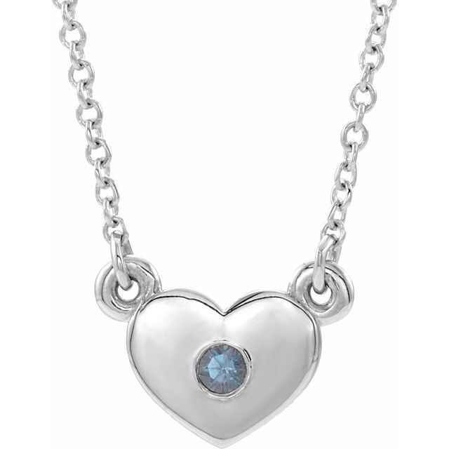 Lab-Grown Alexandrite Heart Necklace