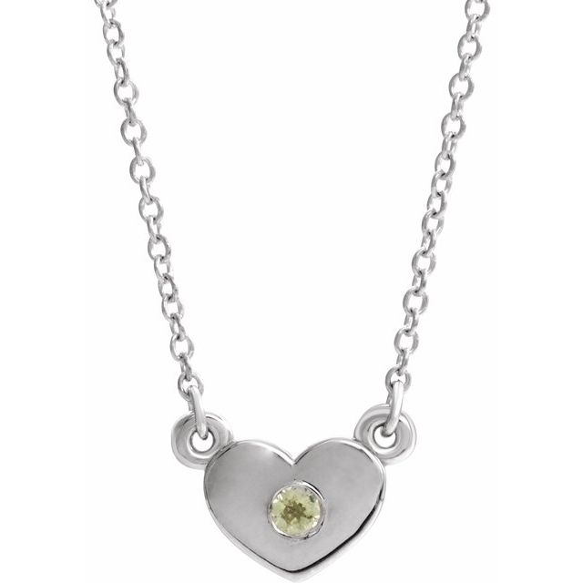 Natural Peridot Heart Necklace