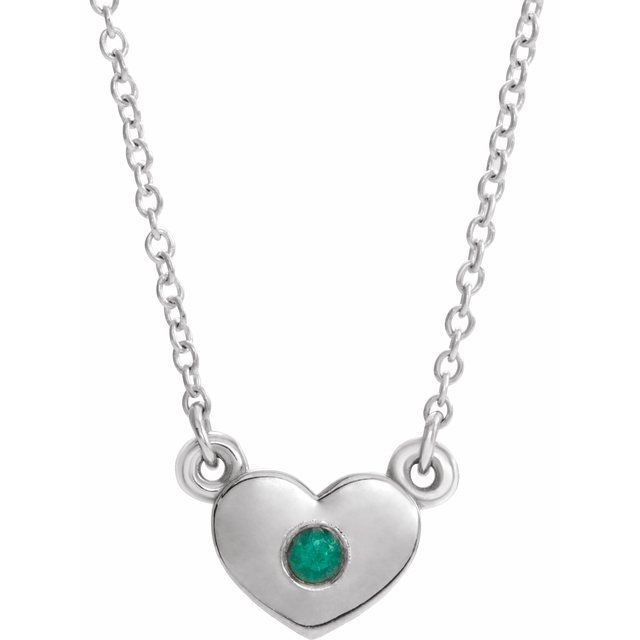 Natural Emerald Heart Necklace