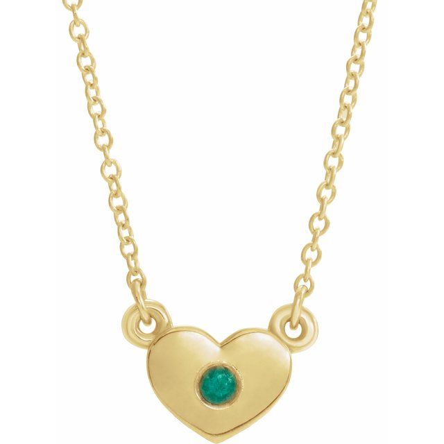 Natural Emerald Heart Necklace
