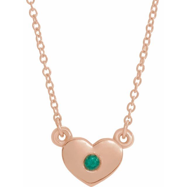 Natural Emerald Heart Necklace