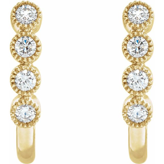 Round 1/4 CTW Natural Diamond J-Hoop Earrings