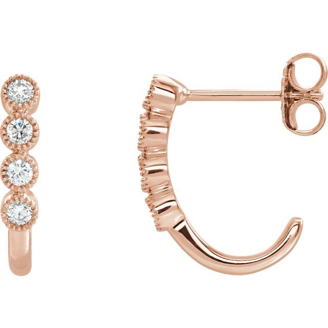 Round 1/4 CTW Natural Diamond J-Hoop Earrings