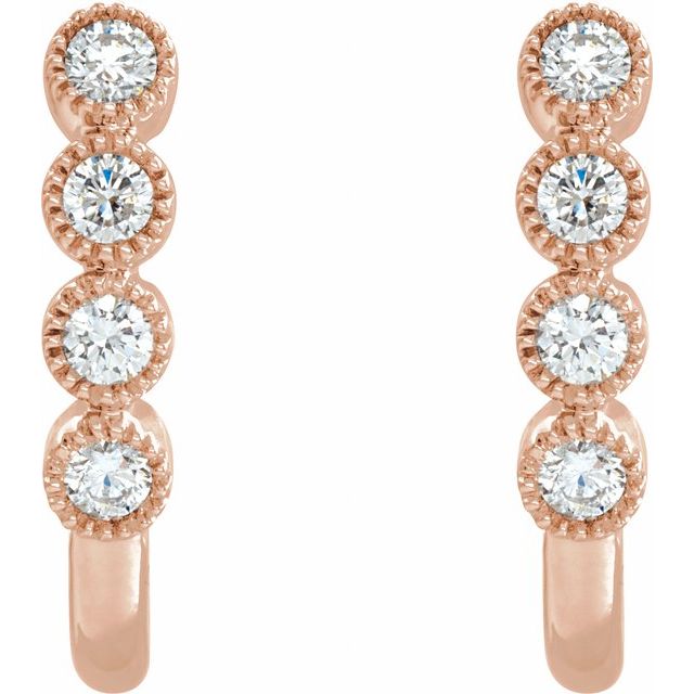Round 1/4 CTW Natural Diamond J-Hoop Earrings