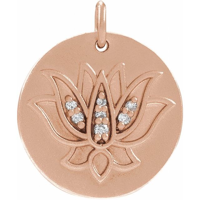 .025 CTW Natural Diamond Lotus Pendant