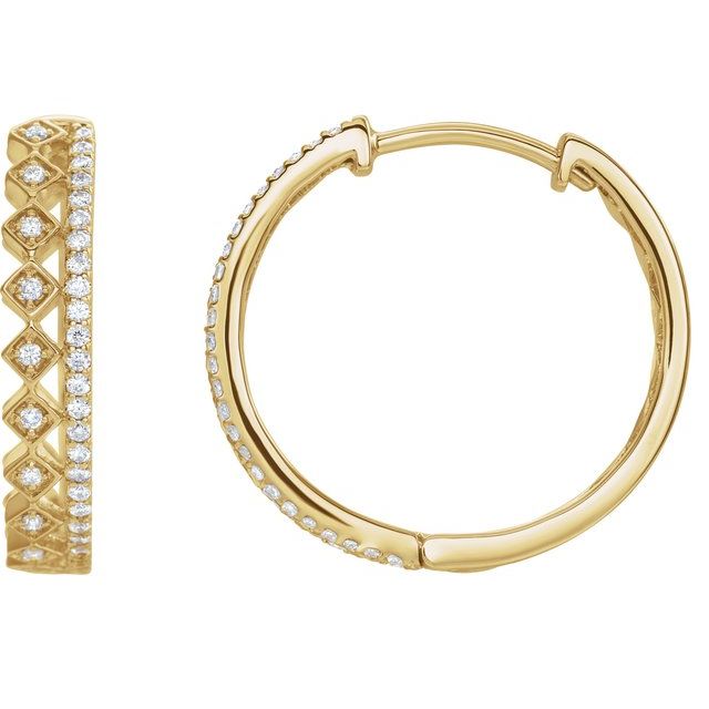 Round 1/4 CTW Natural Diamond Geometric Hoop Earrings
