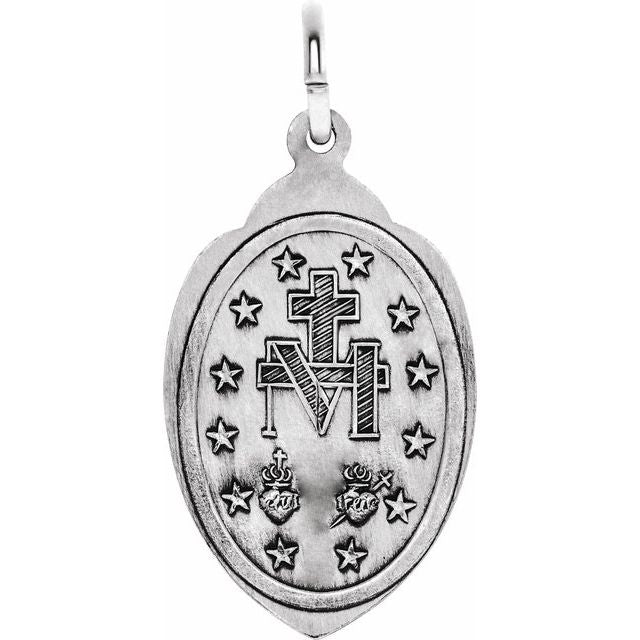 13x8mm Oval Miraculous Medal Pendant