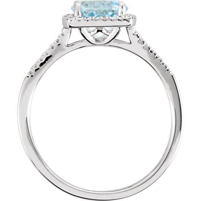 Round Natural Sky Blue Topaz & .01 CTW Natural Diamond Ring