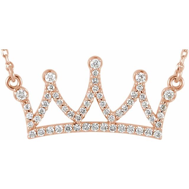 1/5 CTW Natural Diamond Crown Necklace