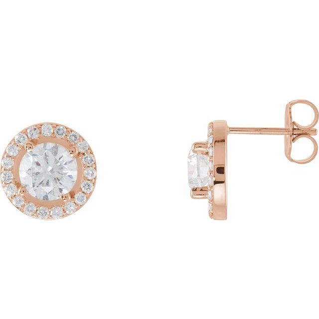 Round 2 1/5 CTW Natural Diamond Halo-Style Earrings