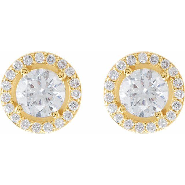 Round 1 9/10 CTW Natural Diamond Halo-Style Earrings