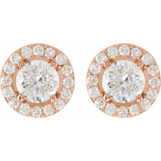 Round 1 1/4 CTW Natural Diamond Halo-Style Earrings