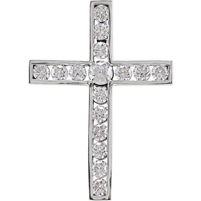1/3 CTW Diamond 20.4x14.9mm Cross Pendant