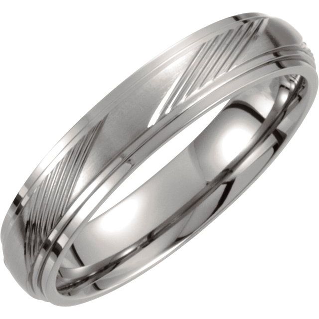 Titanium 5mm Ridged Band