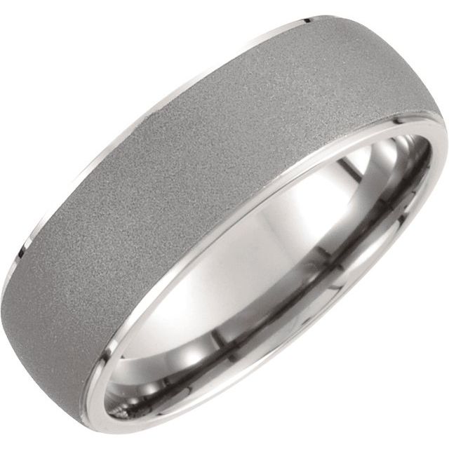 Titanium 7.5mm Oxidized Center Rounded Band