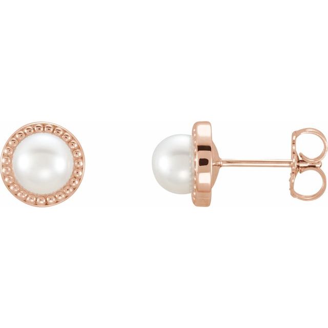 5.5-6mm Cultured White Freshwater Pearl Earrings
