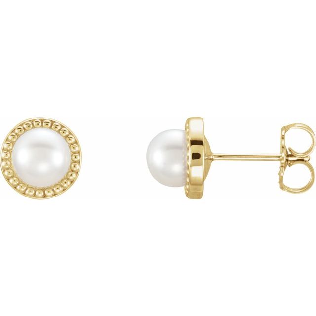 5.5-6mm Cultured White Freshwater Pearl Earrings