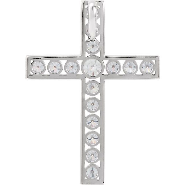 1/3 CTW Diamond 20.4x14.9mm Cross Pendant