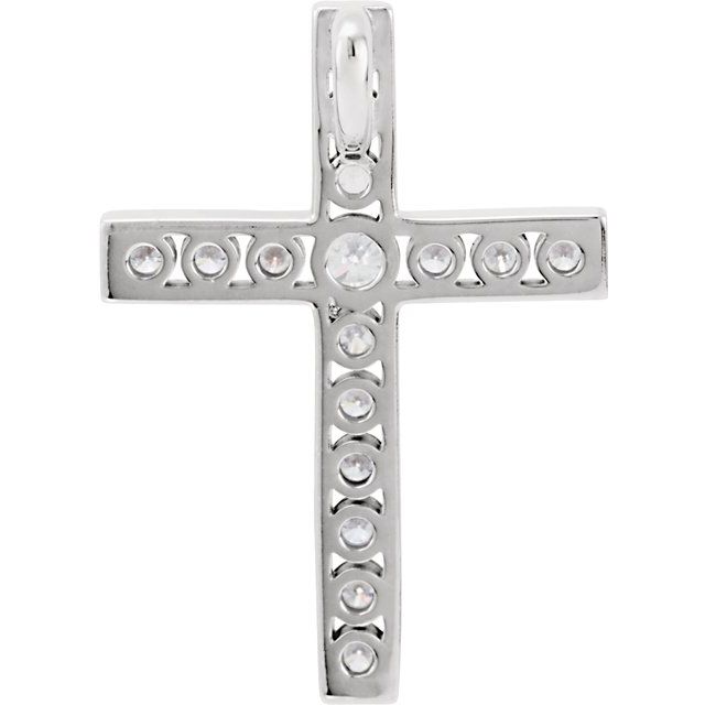 1/3 CTW Diamond 20.4x14.9mm Cross Pendant