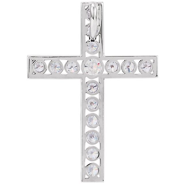 1/3 CTW Diamond 20.4x14.9mm Cross Pendant