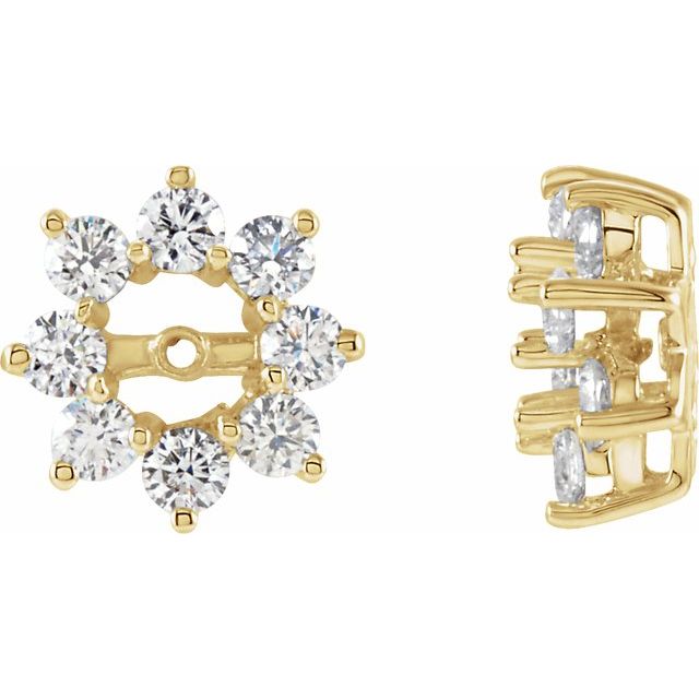 1 1/8 CTW Diamond Earring Jackets with 4.5mm ID