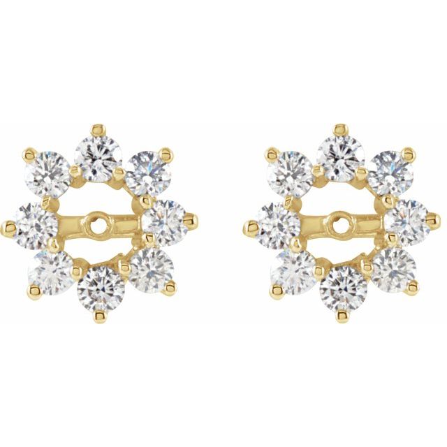 1 1/8 CTW Diamond Earring Jackets with 4.5mm ID