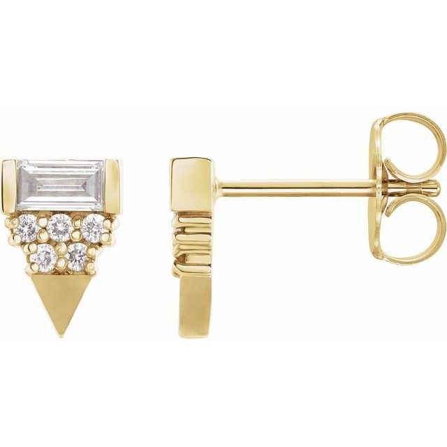 Straight baguette 1/4 CTW Natural Diamond Geometric Earrings