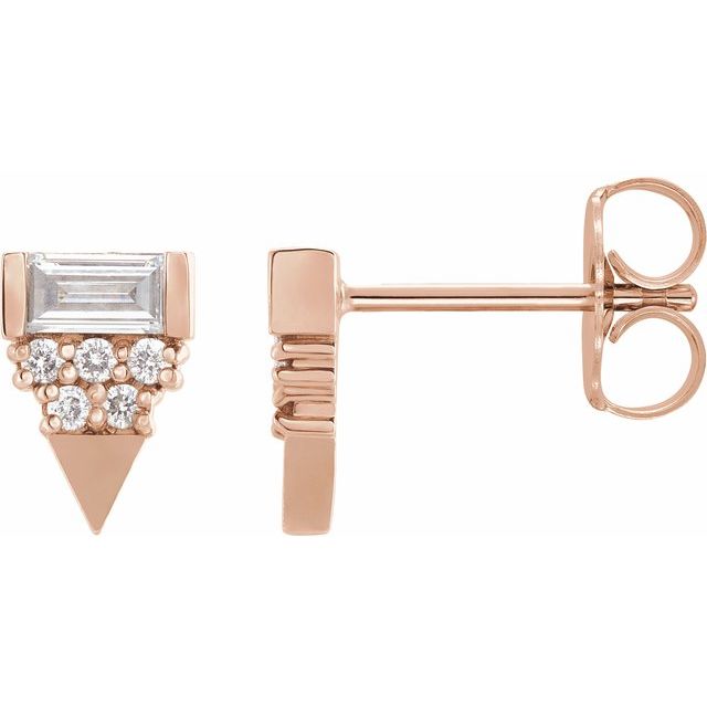 Straight baguette 1/4 CTW Natural Diamond Geometric Earrings