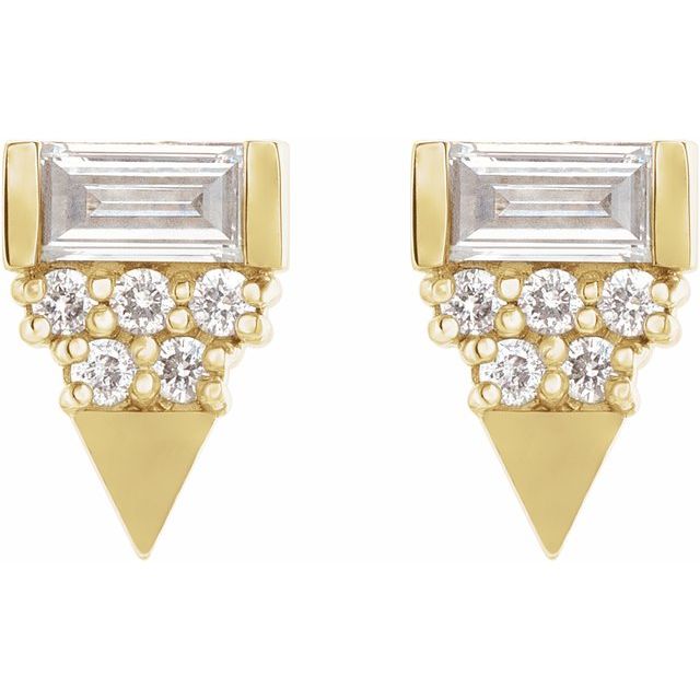 Straight baguette 1/4 CTW Natural Diamond Geometric Earrings