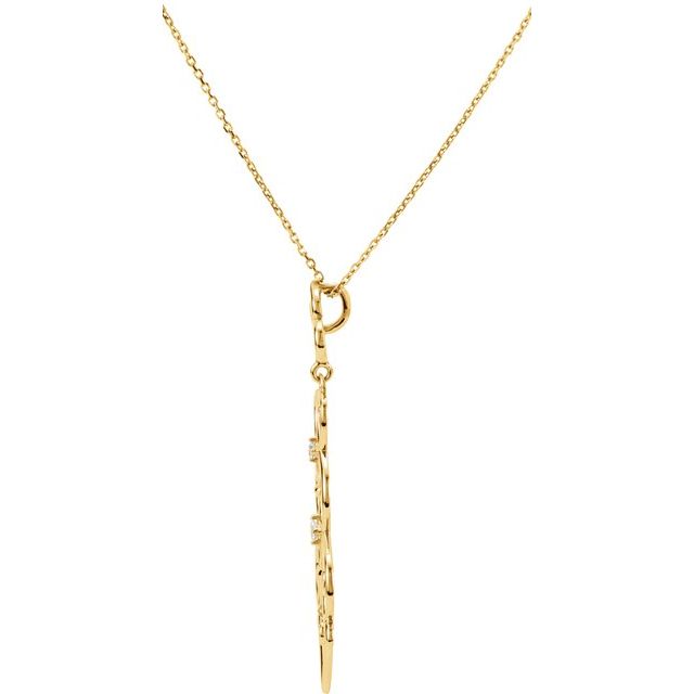 Round 1/6 CTW Natural Diamond Decorative Fleur-de-lis Necklace