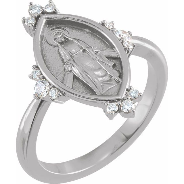 1/5 CTW Natural Diamond Miraculous Medal Ring