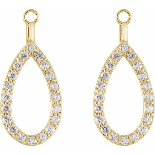 Round 1/5 CTW Natural Diamond Teardrop Earring Jackets