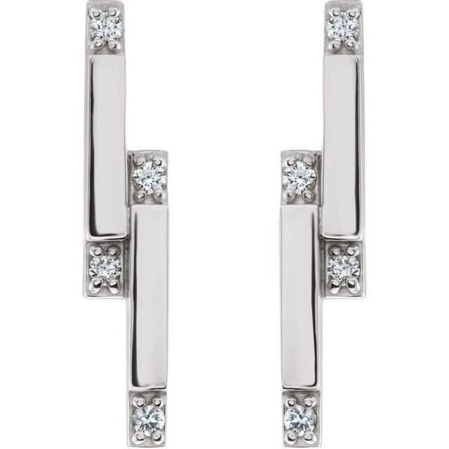1/10 CTW Natural Diamond Bar Earrings
