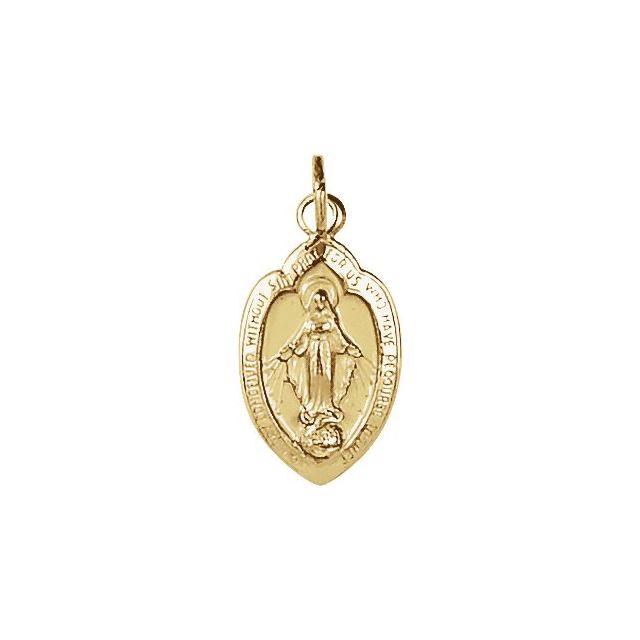 13x8mm Oval Miraculous Medal Pendant