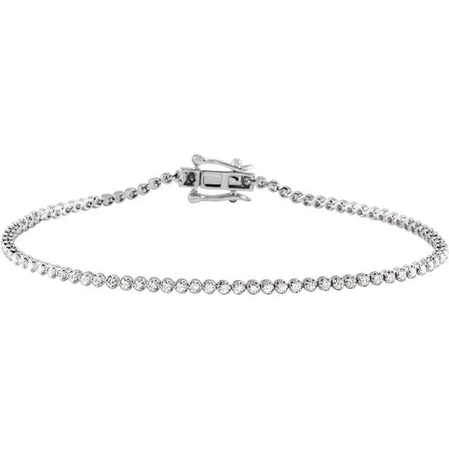7/8 CTW Natural Diamond Line  Bracelet