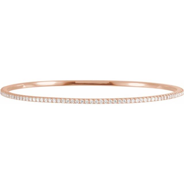 Round 2 CTW Lab-Grown Diamond Stackable Bangle 8" Bracelet