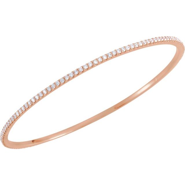 Round 2 CTW Lab-Grown Diamond Stackable Bangle 8" Bracelet