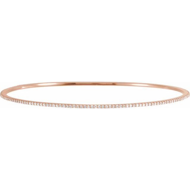 Round 1 CTW Lab-Grown Diamond Stackable Bangle 8" Bracelet