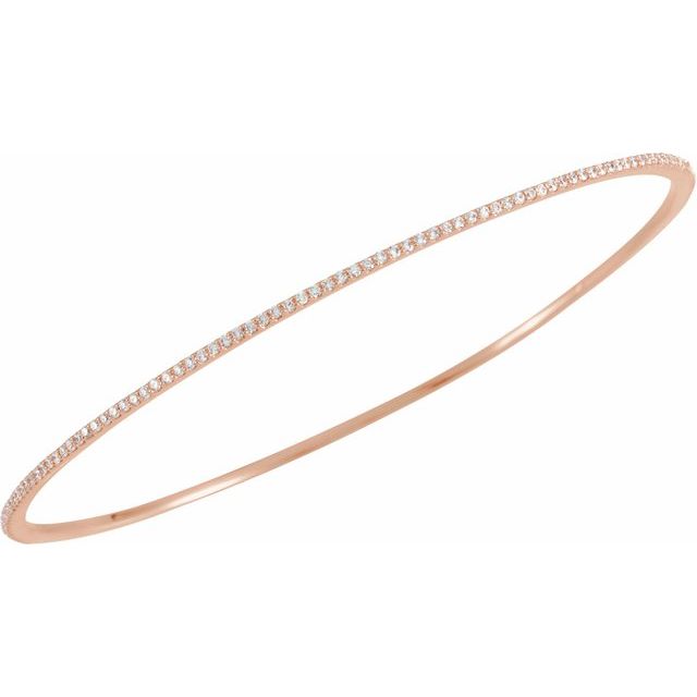 Round 1 CTW Lab-Grown Diamond Stackable Bangle 8" Bracelet