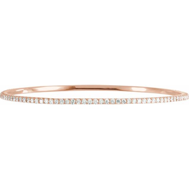 Round 3 CTW Lab-Grown Diamond Stackable Bangle 8" Bracelet