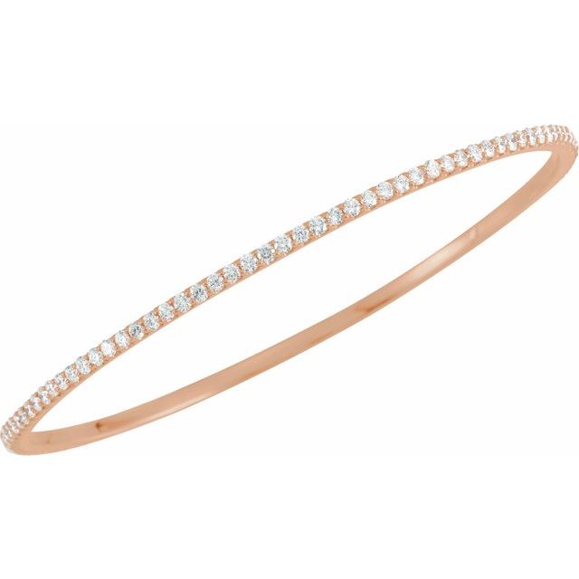 Round 3 CTW Lab-Grown Diamond Stackable Bangle 8" Bracelet