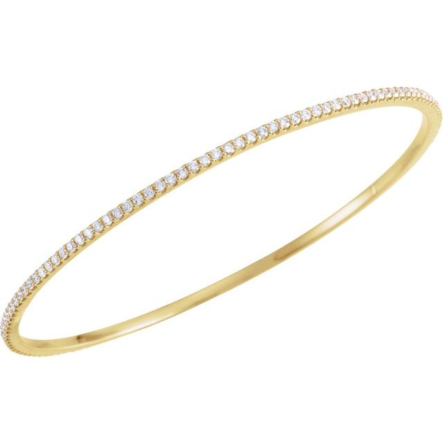 Round 2 CTW Lab-Grown Diamond Stackable Bangle 8" Bracelet