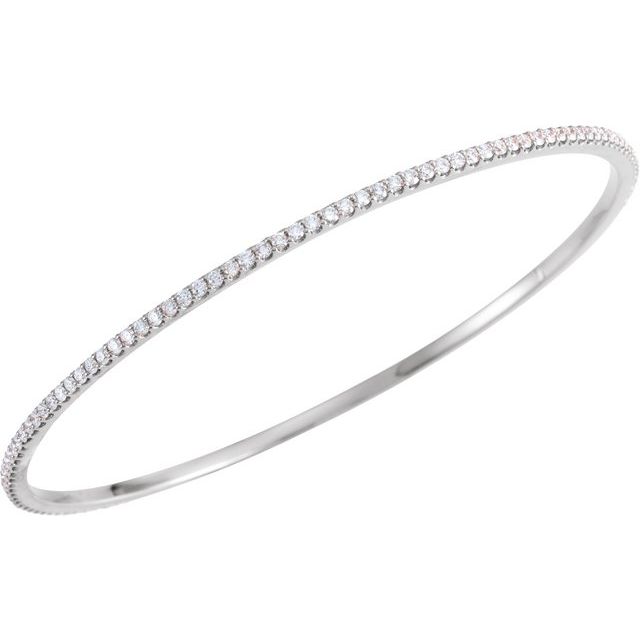 Round 2 CTW Lab-Grown Diamond Stackable Bangle 8" Bracelet