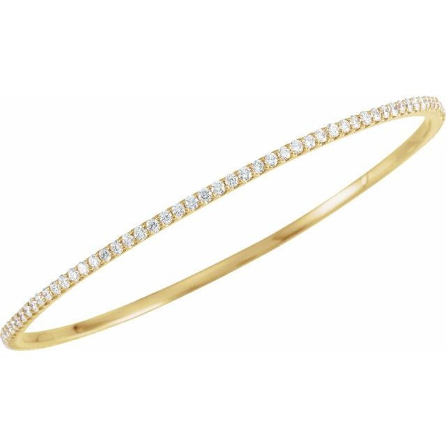 Round 3 CTW Lab-Grown Diamond Stackable Bangle 8" Bracelet