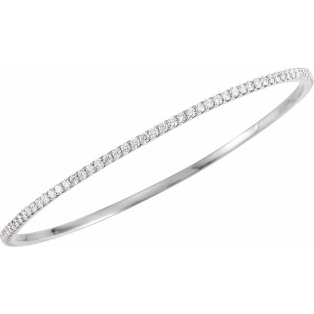 Round 3 CTW Lab-Grown Diamond Stackable Bangle 8" Bracelet