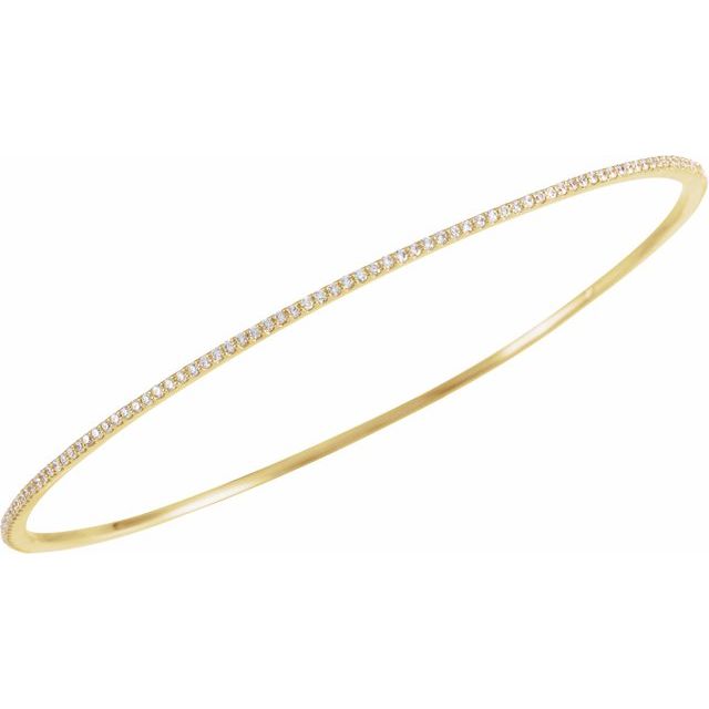 Round 1 CTW Lab-Grown Diamond Stackable Bangle 8" Bracelet