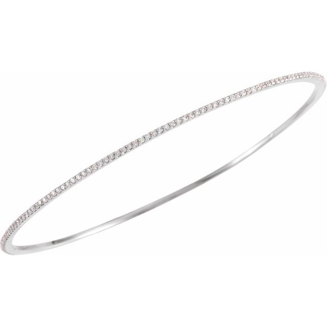 Round 1 CTW Lab-Grown Diamond Stackable Bangle 8" Bracelet