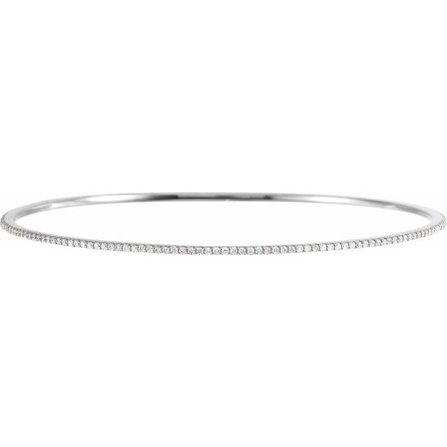 Round 1 CTW Lab-Grown Diamond Stackable Bangle 8" Bracelet